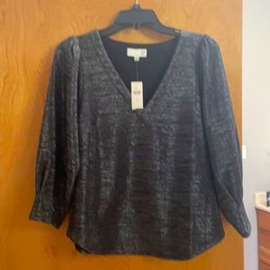 Anthropologie by RD&OE Black Metallic top